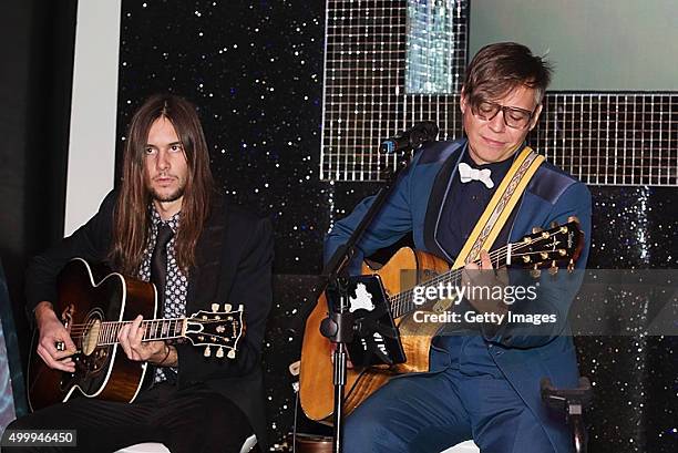 Ilya Lagutenko of Mumiy Troll performs at the Eastern Seasons' Gala Dinner at Madame Tussauds on November 30 2015, in London, England.