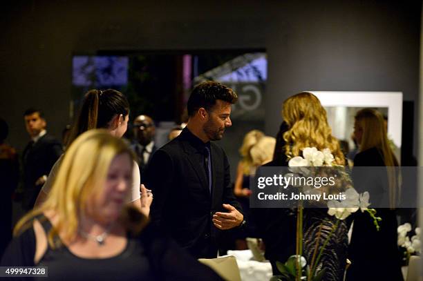 Ricky Martin during the Global Gift Foundation Dinner at Auberge Residences & Spa sales office on December 3, 2015 in Miami, Florida.