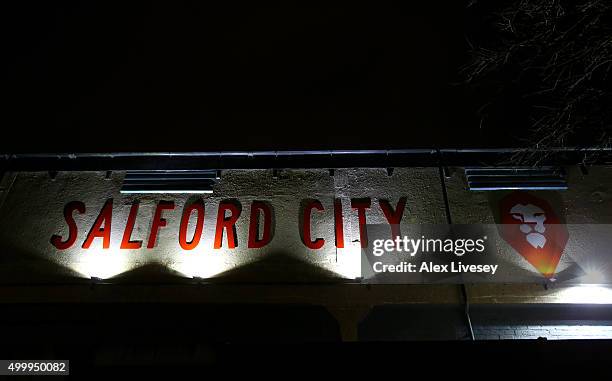 General view of Moor Lane prior to the Emirates FA Cup Second Round match between Salford City and Hartlepool United at Moor Lane on December 4, 2015...