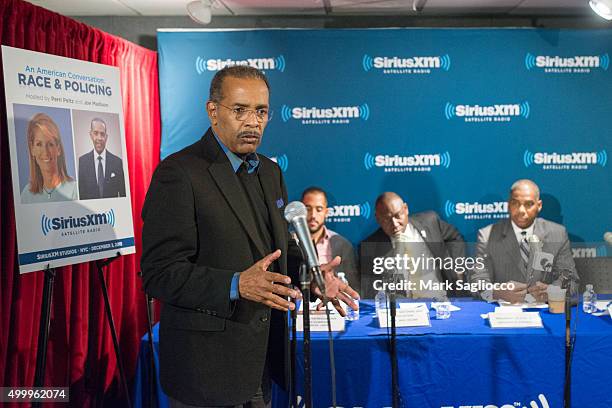 Radio Host Joe Madison and Panelists Writer Jamiles Lartex, President of National Bar Association Ben Crump, and N.O.B.L.E. President Gregory A....