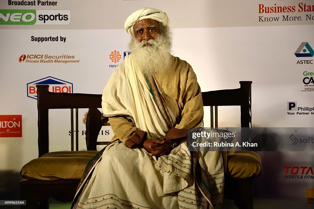 Sadhguru Jaggi Vasudev Of The Isha Foundation Tees Off For Isha Vidhya