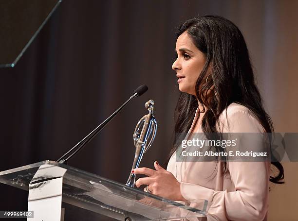 Inspiring Woman of the Year Bela Bajaria speaks onstage at the March Of Dimes Celebration Of Babies Luncheon honoring Jessica Alba at the Beverly...