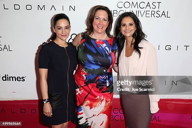 Actress Archie Panjabi, Senior Vice President, Chief Development Officer at March of Dimes Sterrin Bird and Honoree Bela Bajaria attend the March Of...