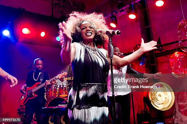 American singer Leela James performs live during a concert at the Schwuz on December 4, 2015 in Berlin, Germany.
