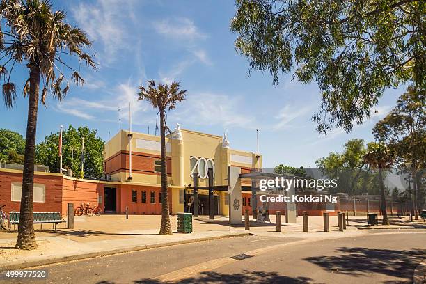 zoo von melbourne - zoo eingang stock-fotos und bilder