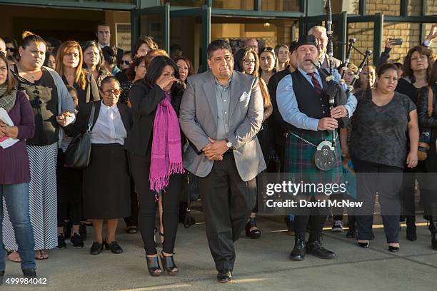 Mother Beatrice Gonzalez and step-father Jose Hernandez follow the casket of Nohemi Gonzalez, who was killed during the terrorist attacks on Paris...