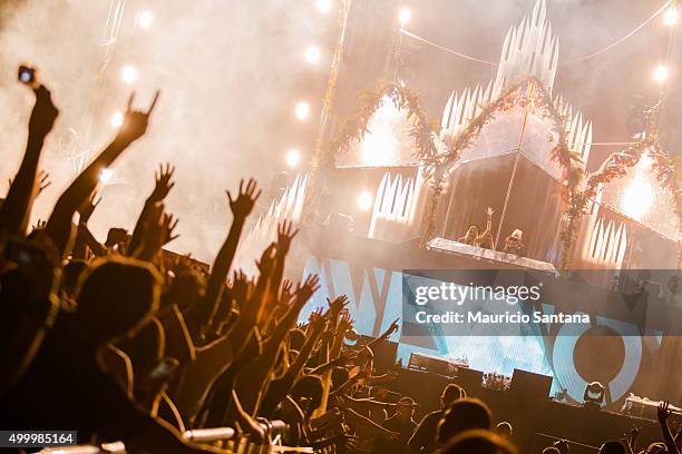 Nervo performs during EDC Electric Daisy Carnival at Autodromo de Interlagos on December 04, 2015 in Sao Paulo, Brazil.