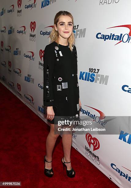 Actress Kiernan Shipka attends 102.7 KIIS FMs Jingle Ball 2015 Presented by Capital One at STAPLES CENTER on December 4, 2015 in Los Angeles,...