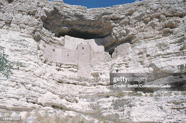 Montezuma Castle National Monument, a Native American cliff dwelling, Arizona, USA, 1966. .