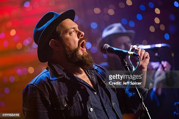 Nathaniel Rateliff during a live broadcast of "TFI Friday" on December 4, 2015 in London, England.