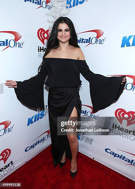 Actress/recording artist Selena Gomez attends 102.7 KIIS FMs Jingle Ball 2015 Presented by Capital One at STAPLES CENTER on December 4, 2015 in Los...