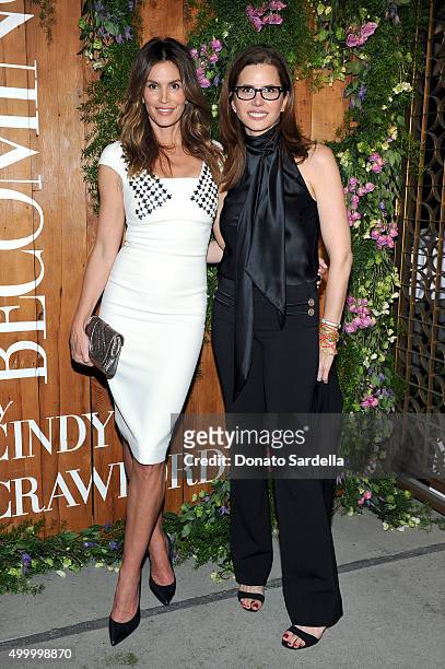 Cindy Crawford and producer Desiree Gruber attend a book party in honor of "Becoming" by Cindy Crawford, hosted by Bill Guthy And Greg Renker, at...