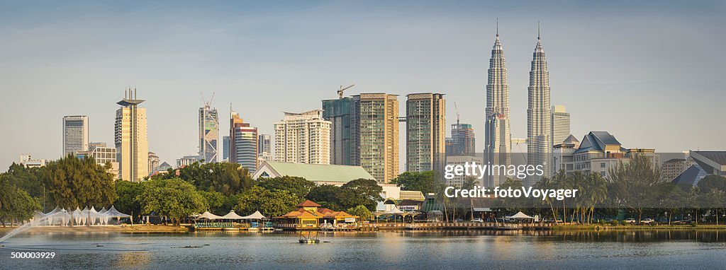 Kuala Lumpur sunset cityscape panorama Petronas Towers downtown skyscrapers Malaysia