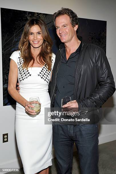 Cindy Crawford and businessman Rande Gerber attend a book party in honor of "Becoming" by Cindy Crawford, hosted by Bill Guthy And Greg Renker, at...