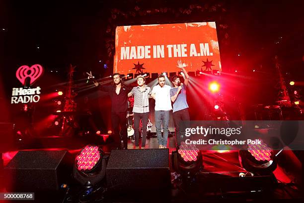 Recording artists Harry Styles, Niall Horan, Liam Payne, and Louis Tomlinson of music group One Direction perform onstage during 102.7 KIIS FMs...