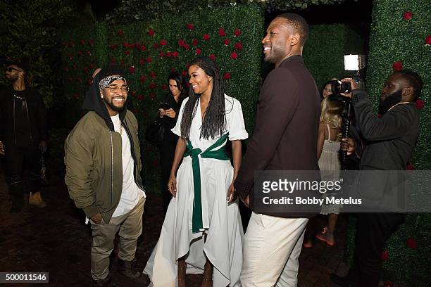 Miami Beach, FL Recording Artist Omarion catches up with Gabrielle Union and Dwyane Wade at Hublot & Haute Living Toast Art Basel with Private Dinner...