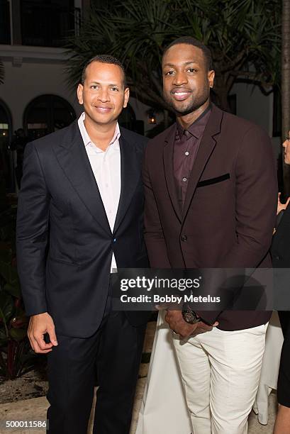 Alex Rodriguez and Dwyane Wade at Hublot & Haute Living Toast Art Basel with Private Dinner hosted by Dwyane Wade & Gabrielle Union on December 4,...