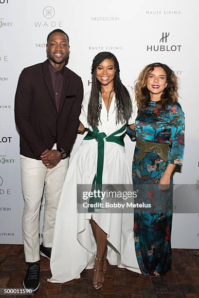 Dwyane Wade, Gabrielle Union; and DJ Nix at Hublot & Haute Living Toast Art Basel with Private Dinner hosted by Dwyane Wade & Gabrielle Union on...
