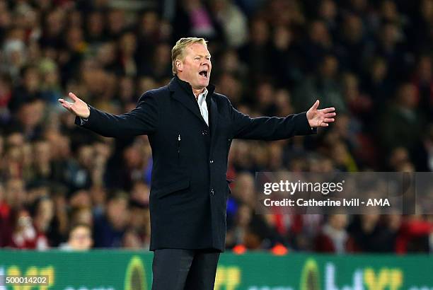 Ronald Koeman manager of Southampton during the Capital One Cup Quarter Final between Southampton and Liverpool at St Mary's Stadium on December 2,...