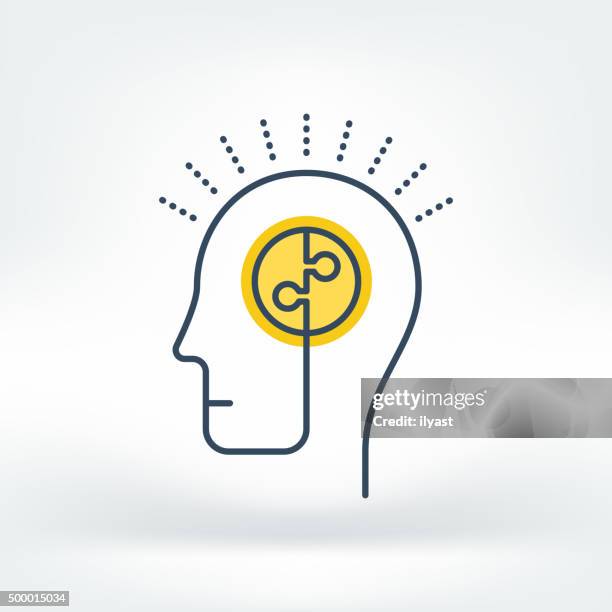 vector icon of brainstorming - person thinking icon stock illustrations