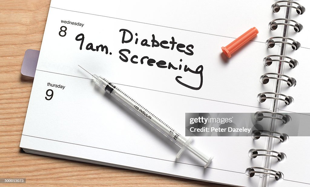 Diabetes screening in diary