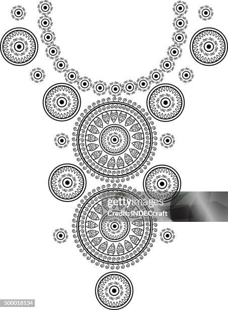 vector collar design - rangoli pattern stock illustrations