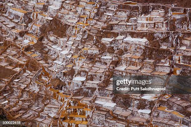 salinas de maras - vale de urubamba stock pictures, royalty-free photos & images