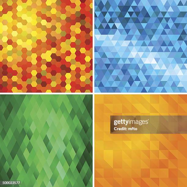 abstract backgrounds - gold triangle pattern stock illustrations
