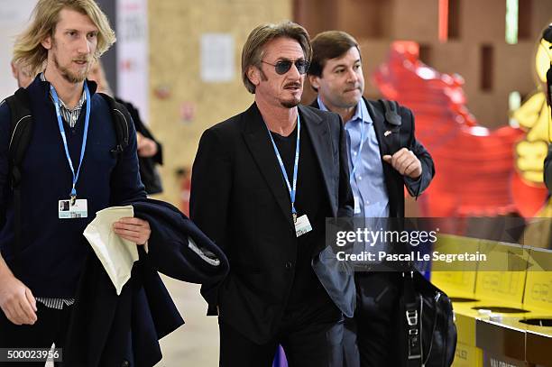 Actor Sean Penn arrives at the 21st Session Of Conference On Climate Change on December 5, 2015 in Paris, France. He will make a speech during the...