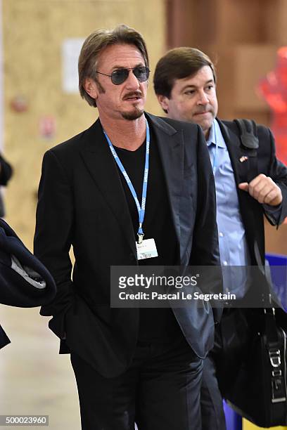 Actor Sean Penn arrives at the 21st Session Of Conference On Climate Change on December 5, 2015 in Paris, France. He will make a speech during the...
