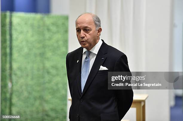 French Minister of Foreign affairs Laurent Fabius attends The 21st Session Of Conference On Climate Change on December 5, 2015 in Paris, France.