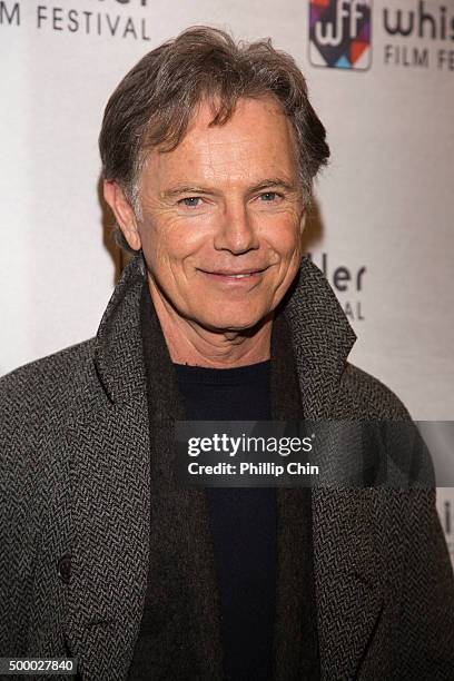 Actor Bruce Greenwood receives his Career Achievement Award at the World Premiere screening of "Rehearsal" during the 2015 Annual Whistler Film...