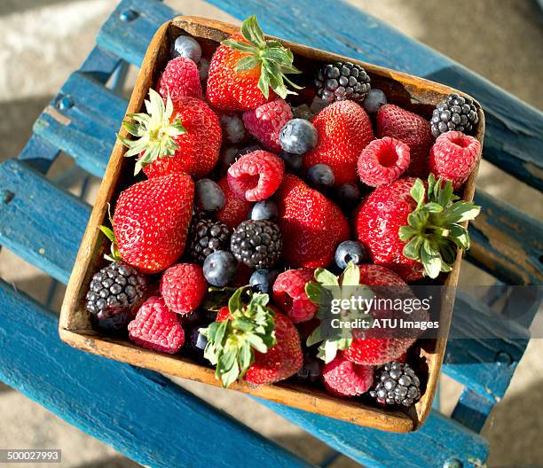 berries on chair - berry stockfoto's en -beelden