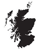black map of Scotland