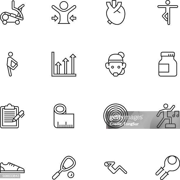 fitness icons | set 2 - light - aerobics instructor stock illustrations