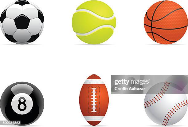 ilustraciones, imágenes clip art, dibujos animados e iconos de stock de pelotas de deportes - bola de billar
