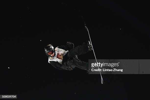 Maxence Parrot of Canada competes during the Air-Style Beijing 2015 Snowboard World Cup at Beijing National Stadium on December 5, 2015 in Beijing,...