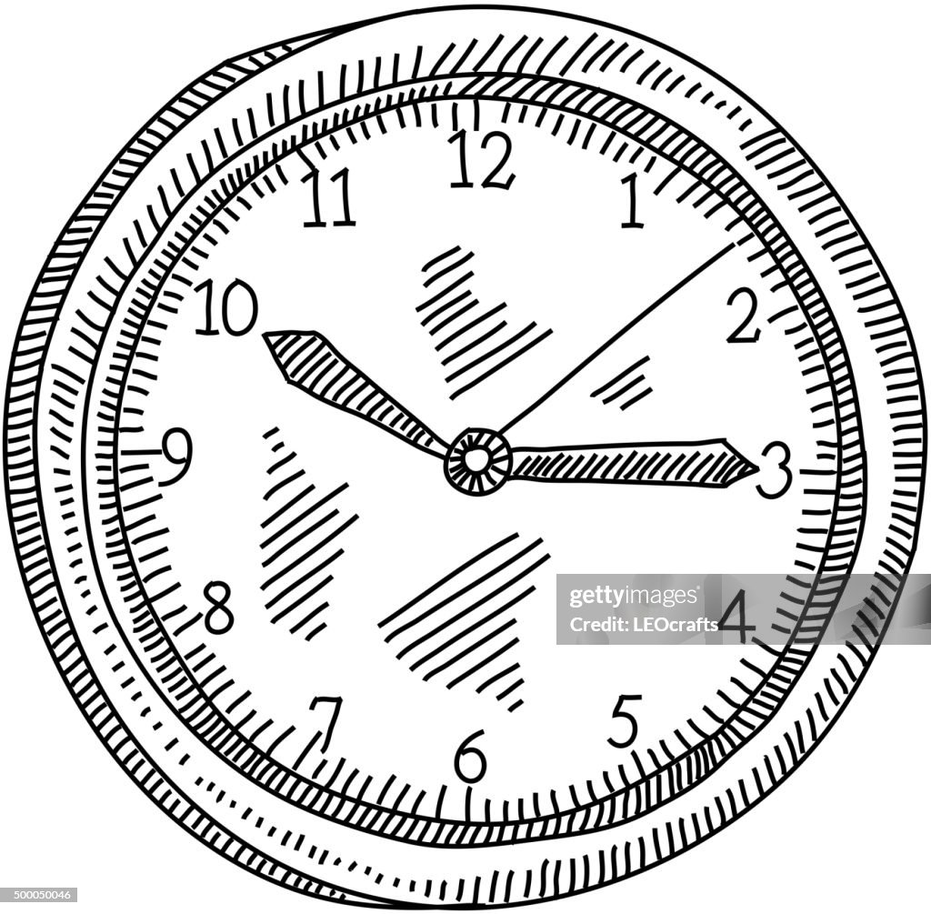 Wall Clock Drawing High-Res Vector Graphic - Getty Images