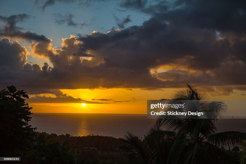 Suset into Caribbean Sea