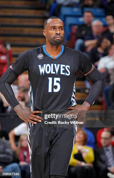Shabazz Muhammad of the Minnesota Timberwolves looks on during the game against the Sacramento Kings on November 27, 2015 at Sleep Train Arena in...