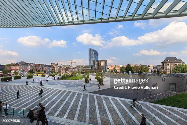 liège-guillemins railway station, liège, belgium - liege stockfoto's en -beelden