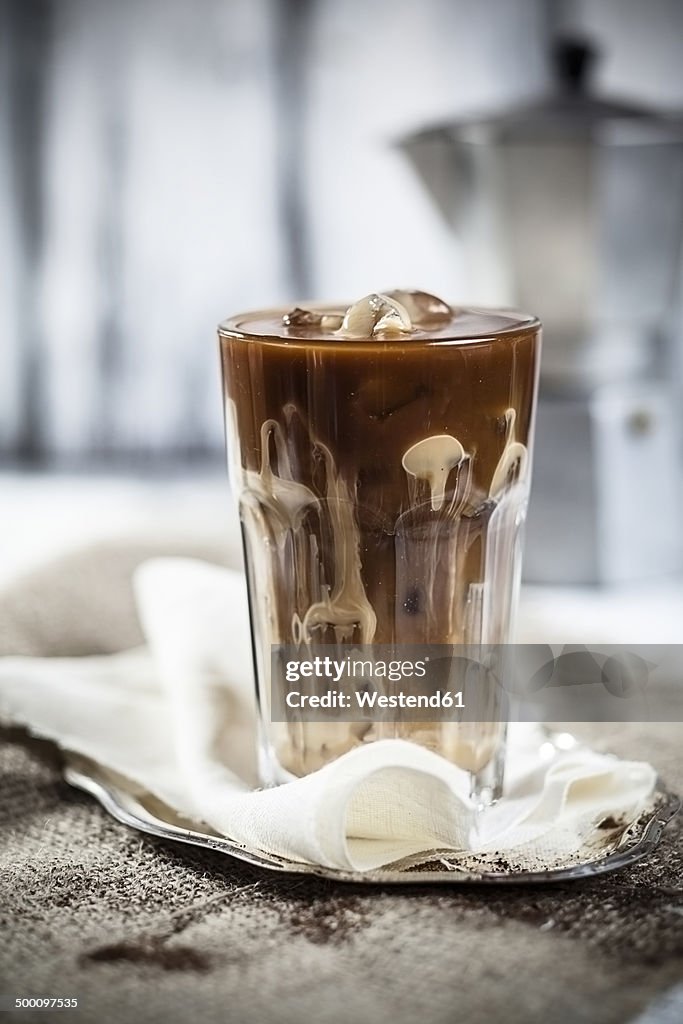 Iced coffee with sweet condensed milk