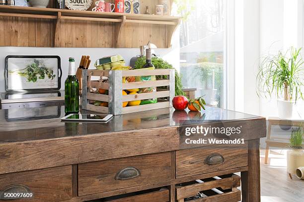 Kitchen Groeries Groceries On Counter Top Photos and Premium High Res Pictures - Getty ...