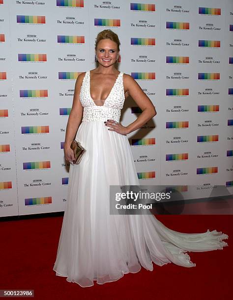 Miranda Lambert arrives for the formal Artist's Dinner honoring the recipients of the 38th Annual Kennedy Center Honors hosted by United States...