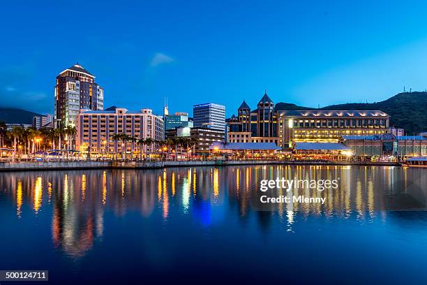 port louis by night mauritius - port louis stock pictures, royalty-free photos & images