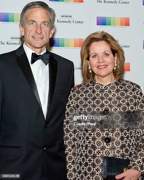 Renee Fleming and her husband, Tim Jessel, arrive for the formal Artist's Dinner honoring the recipients of the 38th Annual Kennedy Center Honors...