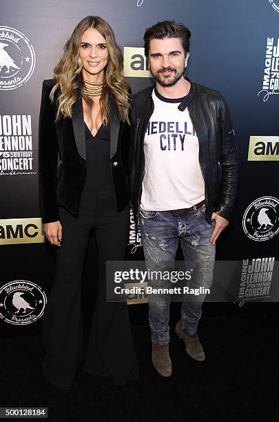 Recording artist Juanes and wife Karen Martinez attend the Imagine: John Lennon 75th Birthday Concert at Madison Square Garden on December 5, 2015 in...