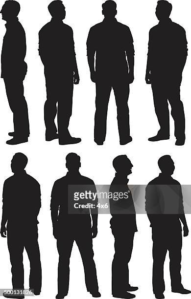 man in various poses - standing stock illustrations