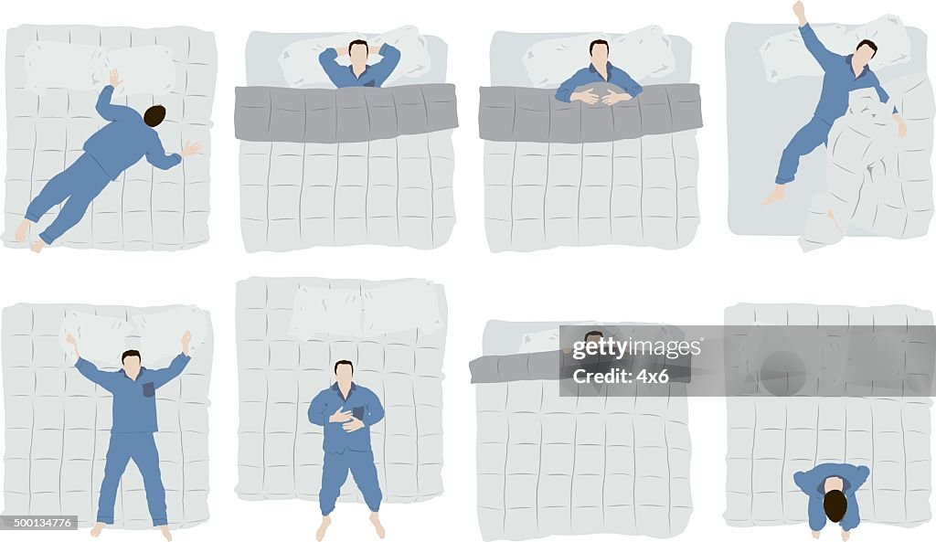 Homme sur un lit de couchage