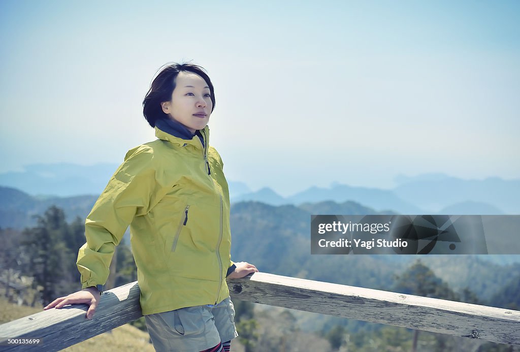 Woman hiking in Mt. Odaigahara